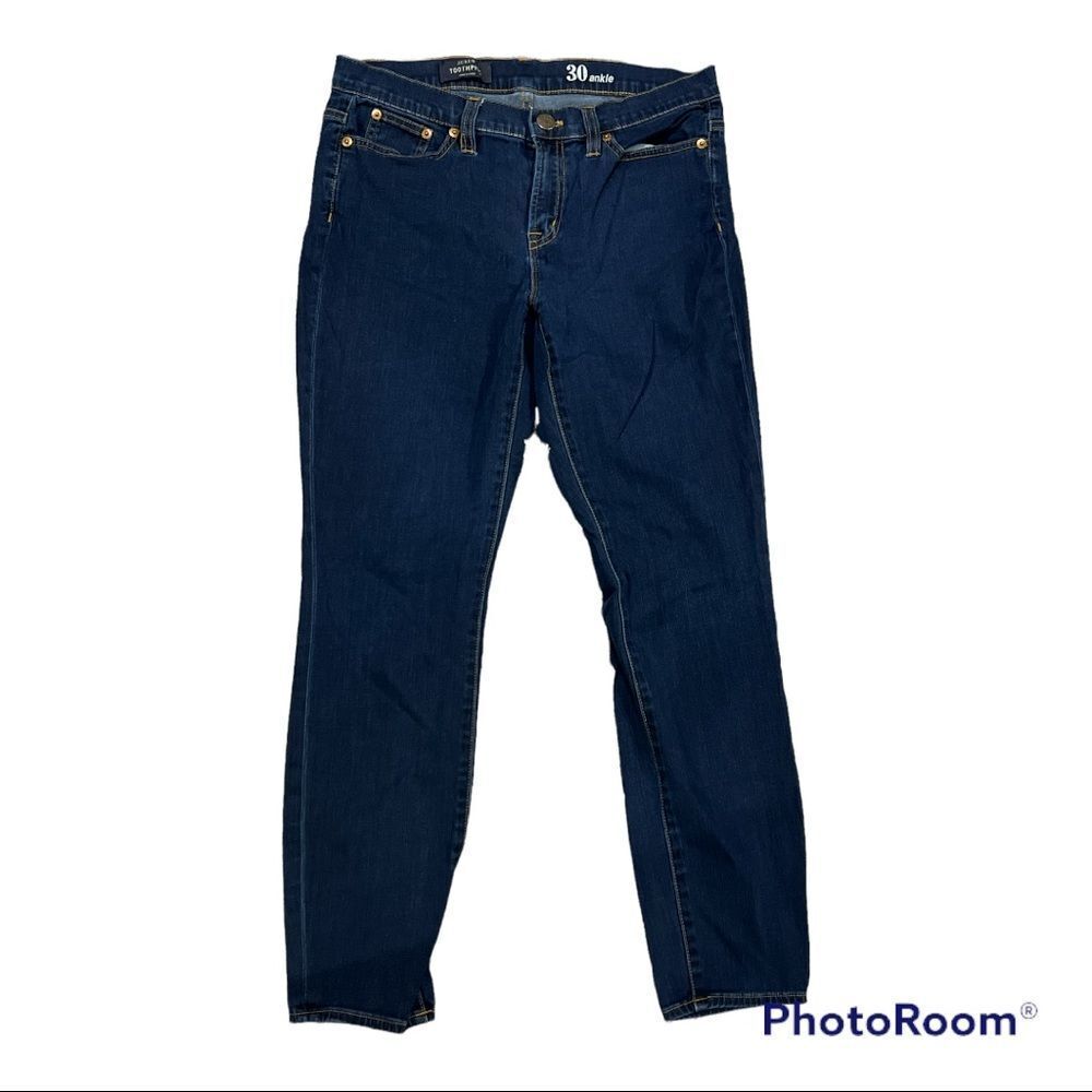 J.CREW Toothpick Skinny Jeans Women's 30 Ankle Blue Dark Wash Denim